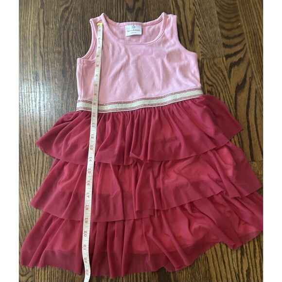 Hanna Andersson‎ Pink Tiered Ruffle Twirl Sleeveless Tutu Dress Size 6-7 Flawed - Picture 5 of 11